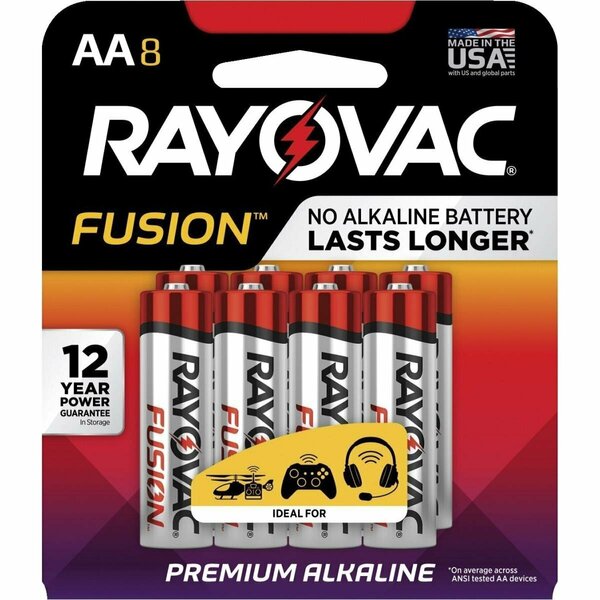 Rayovac Fusion Advanced Alkaline AA Battery, 8PK 1562441